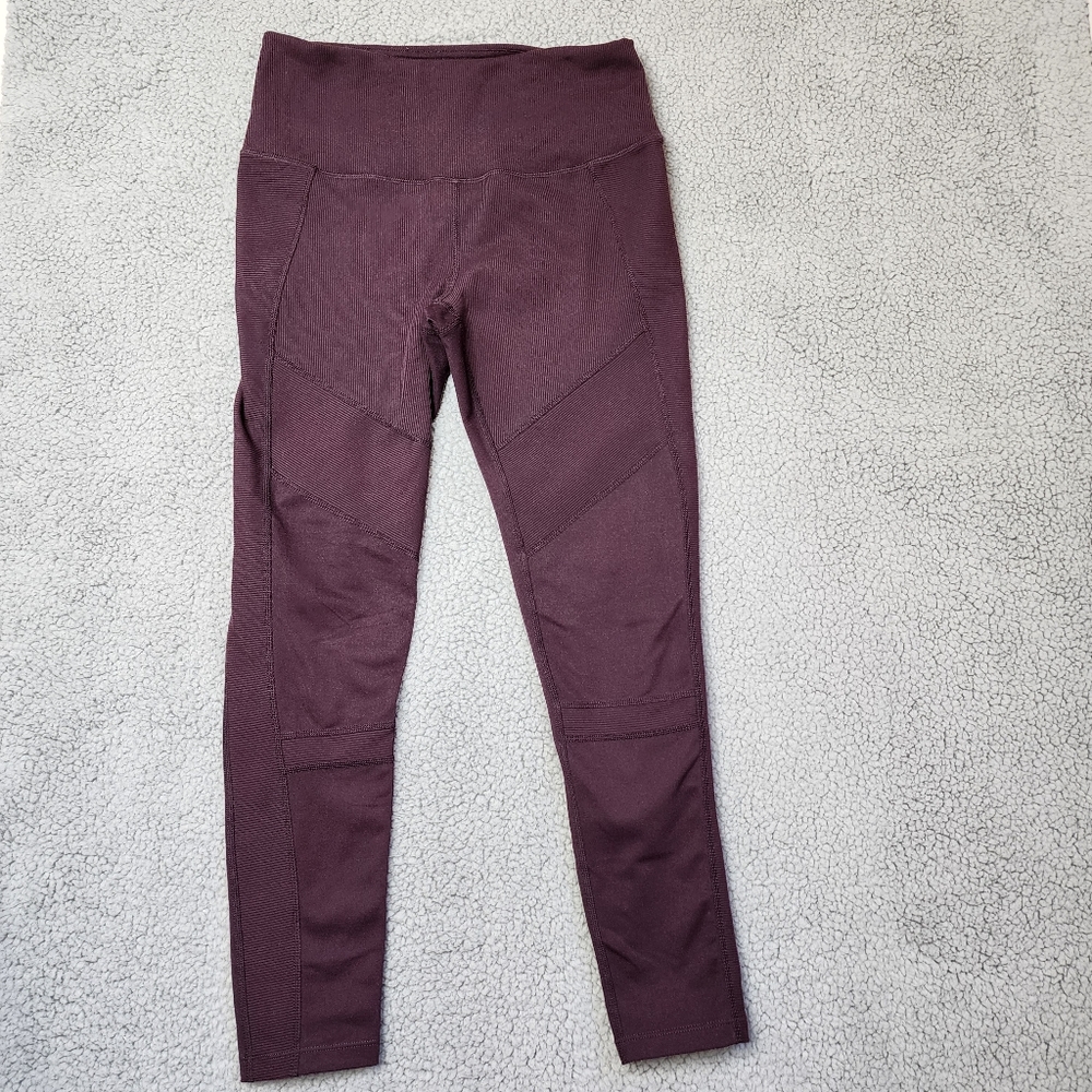 Zella Moto Ribbed High Waist Ankle Crop Leggings Size Medium - Picture 8 of 14
